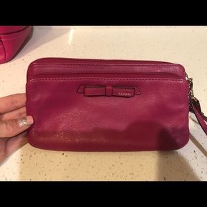 Brand new magenta Coach wristlet